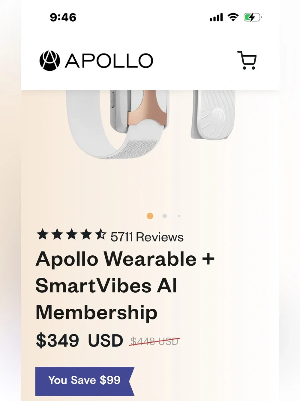 Apollo Neuro wearable vibrating stress/sleep regulating bracelet - Picture 15 of 16